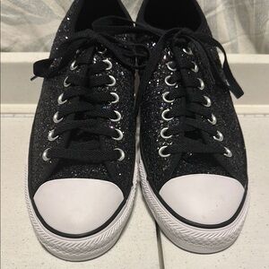 CONVERSE BLACK GLITTER SNEAKERS